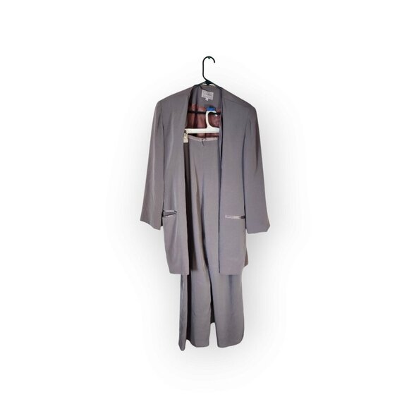 LOUBEN WOMENS 2 PIECE OUTFIT SIZE 14  GREY TOP WITH HIGH RISE PANTS - Picture 14 of 14